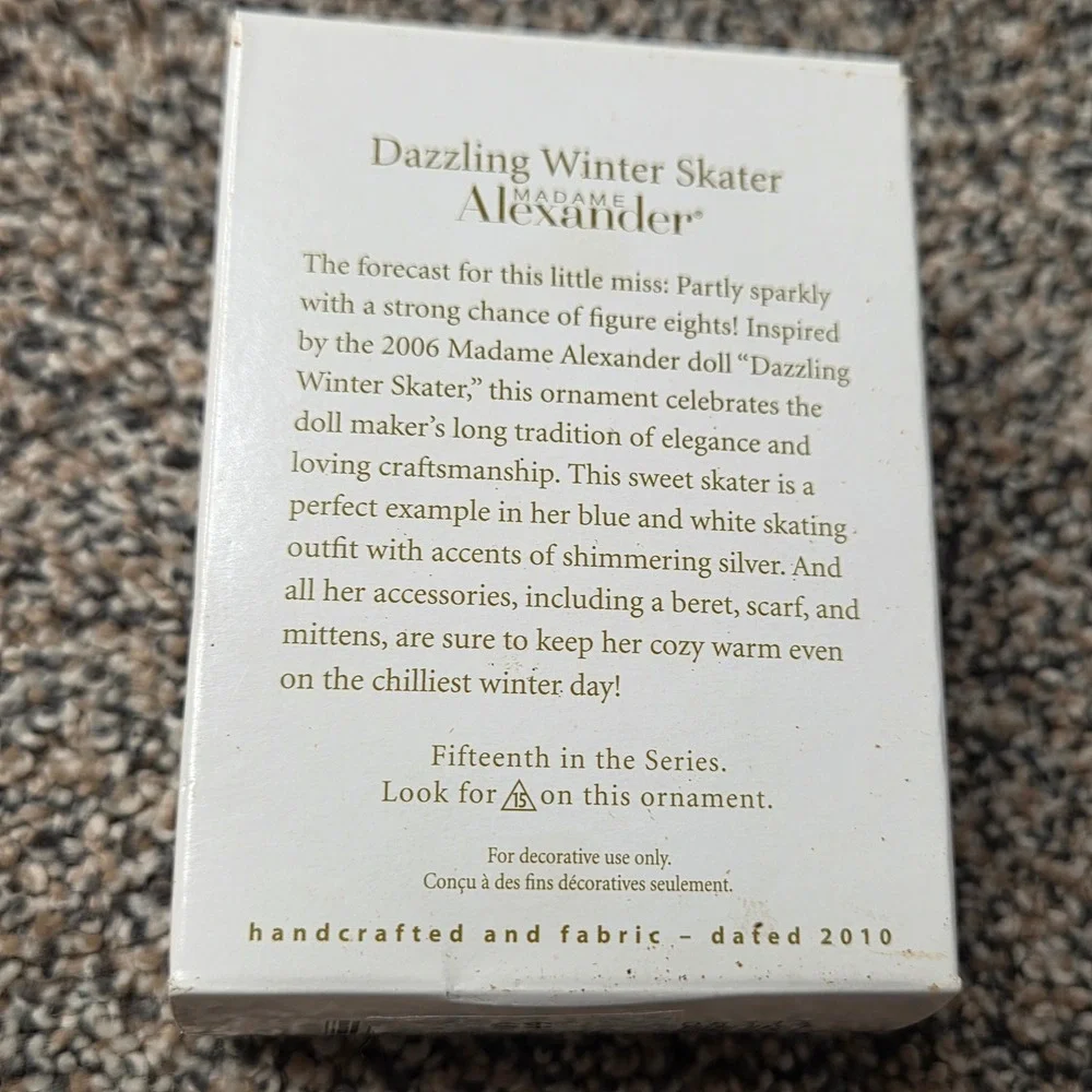 Hallmark Keepsake Madame Alexander Dazzling Winter Skater 2010 Ornament 15th